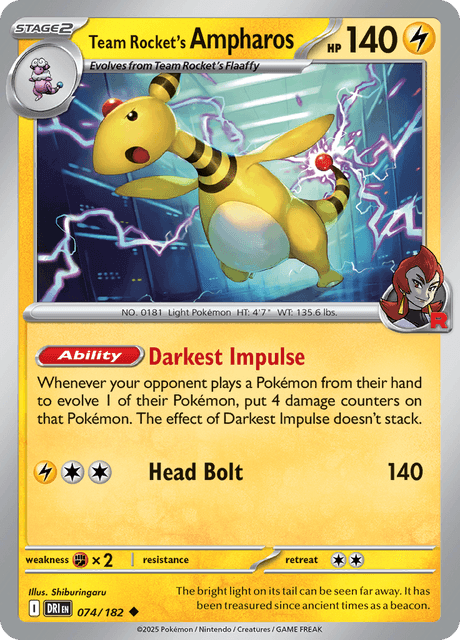 DRI - 74 - Team Rocket's Ampharos - LStage 2