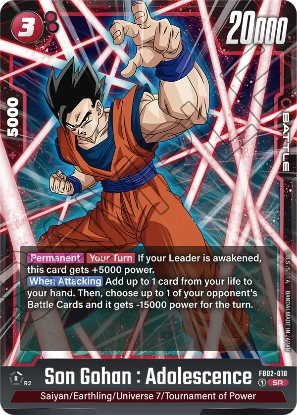 FB02-018 - Son Gohan : Adolescence - Battle