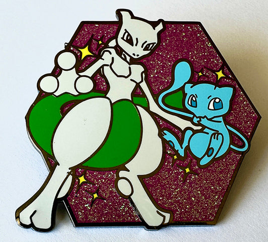 Drawn Pins - Mewtwo & Mew Shiny
