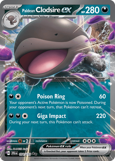 JTG - 94 - Paldean Clodsire ex - Double Rare