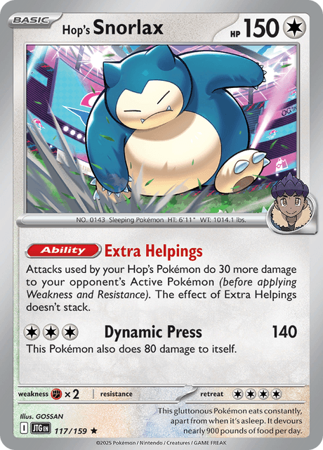 JTG - 117 - Hop's Snorlax - Rare