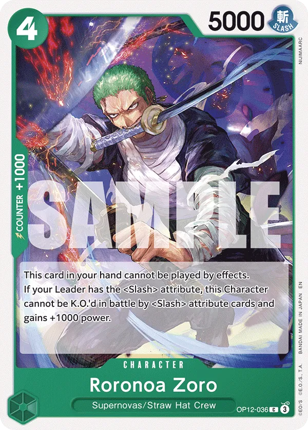 OP12-036 - Roronoa Zoro - Character - Common