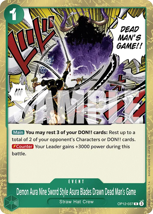 OP12-037 - Demon Aura Nine Sword Style Asura Blades Drawn Dead Man's Game - Event - Rare