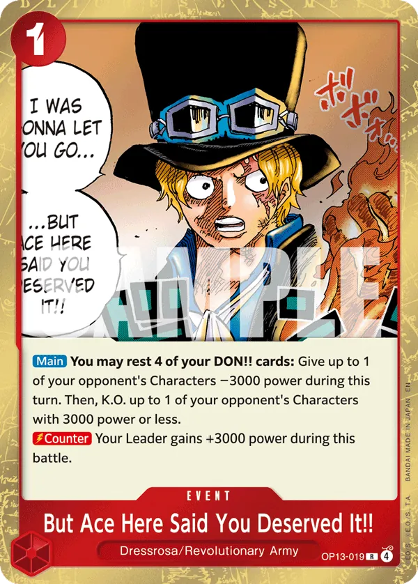 OP13-019 - But Ace Here Said You Deserved It!! - Event - Rare