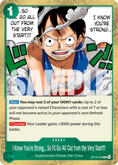 OP13-040 - I Know You're Strong... So I'll Go All Out from the Very Start!!! - Event - Rare