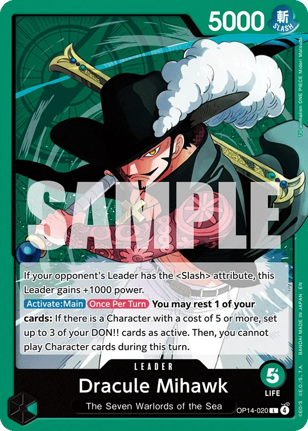 OP14-020 - Dracule Mihawk - Leader - Leader