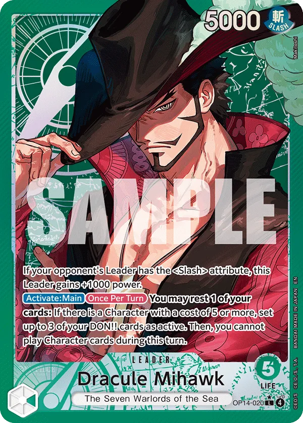 OP14-020 - Dracule Mihawk - Leader - AA
