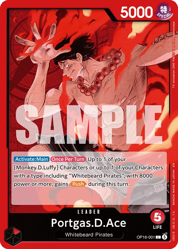 OP16-001 - Portgas.D.Ace - Leader - Leader
