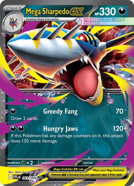 PFL - 61 - Mega Sharpedo ex - DStage 1 - Double Rare
