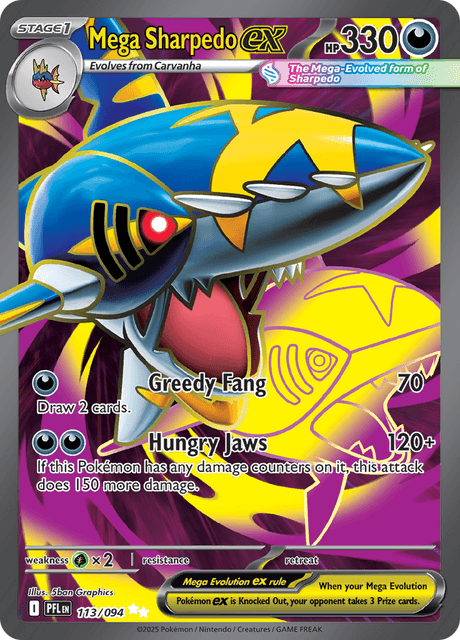 PFL - 113 - Mega Sharpedo ex - DStage 1 - Ultra Rare
