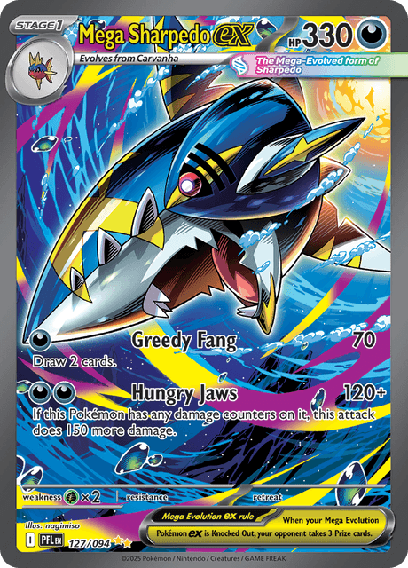 PFL - 127 - Mega Sharpedo ex - DStage 1 - Special Art Rare