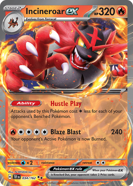 Meta Incineroar Move Set 034 - Incineroar ex - Double Rare – MetaGaming