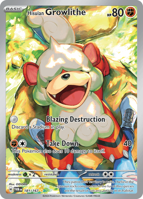 181 - Hisuian Growlithe - Art Rare