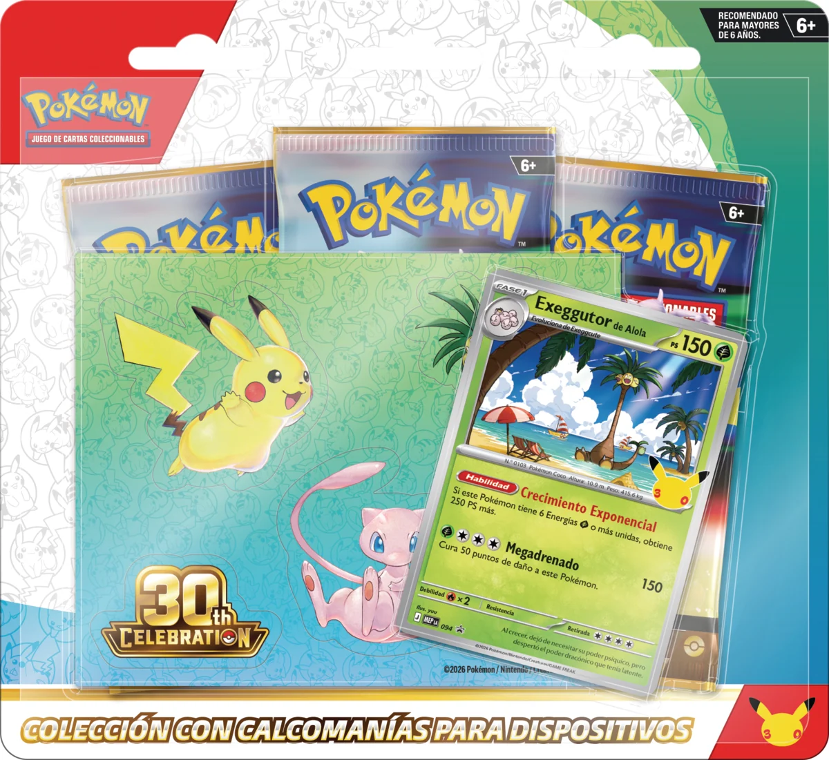 *PRE VENTA* Tech Sticker Pokémon 30th ESPAÑOL (Alolan Exeggutor)