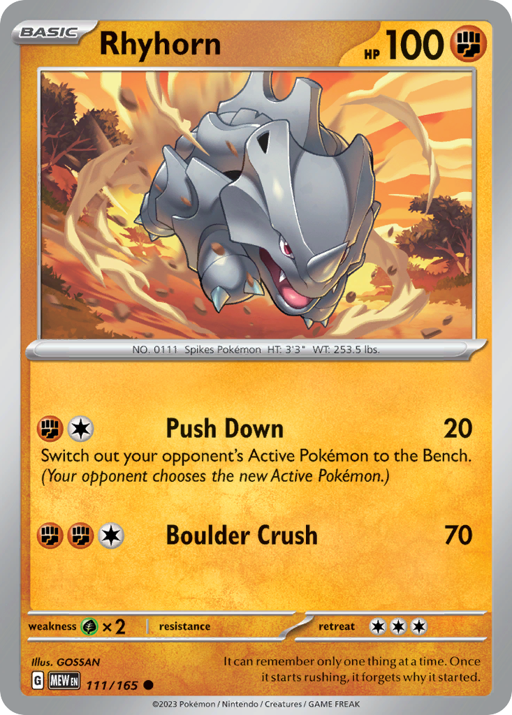 Rhyhorn - 111/165 - Common