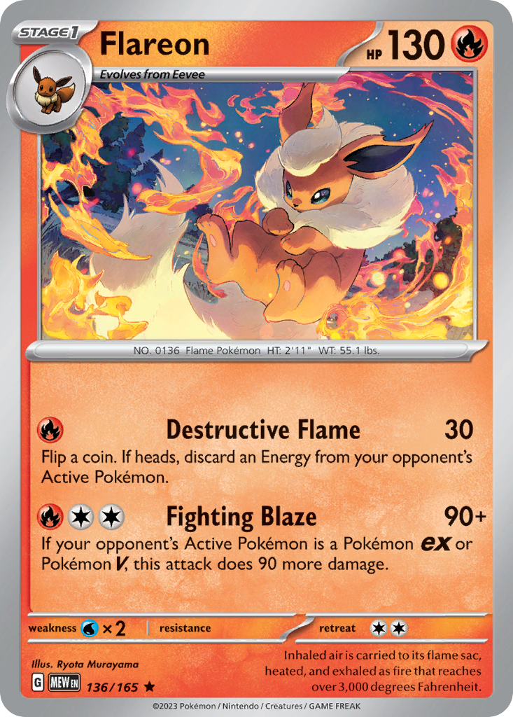 Flareon - 136/165 - Rare