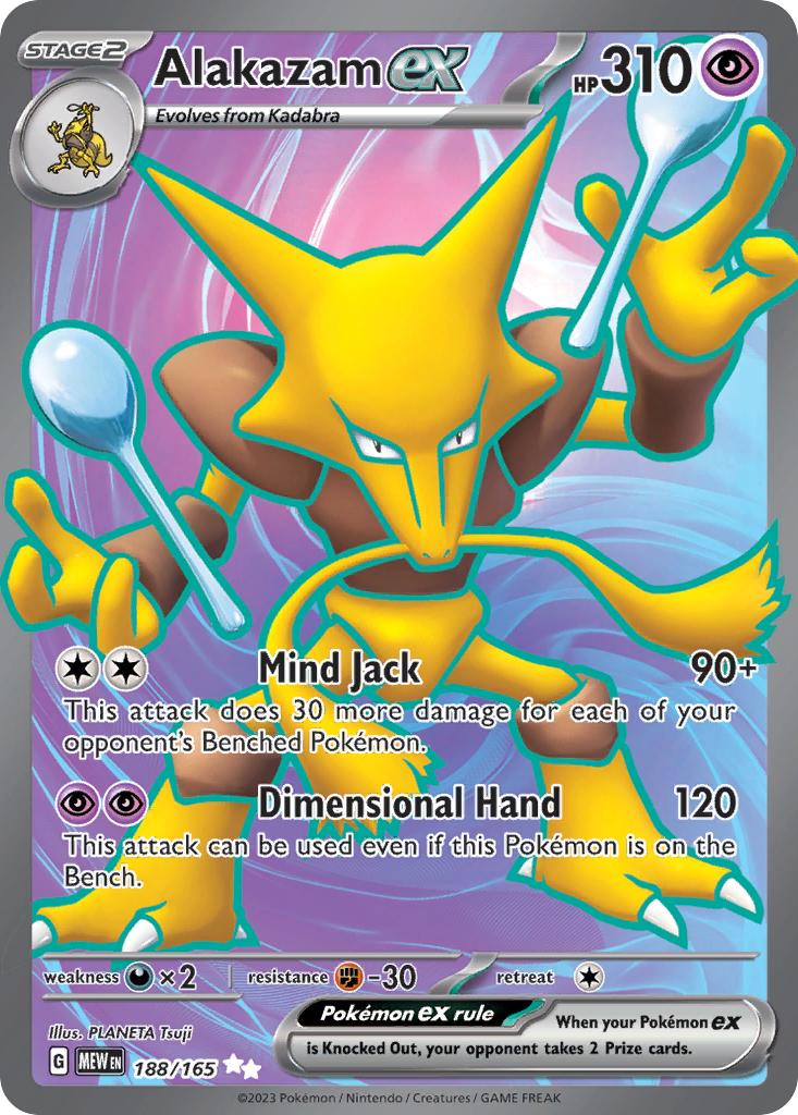Alakazam ex - 188/165 - Full Art Rare