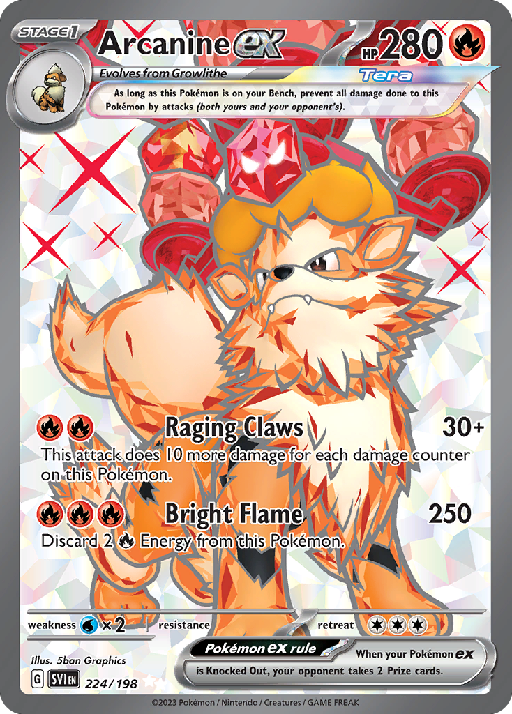 Arcanine ex - 224/198 - Full Art Rare