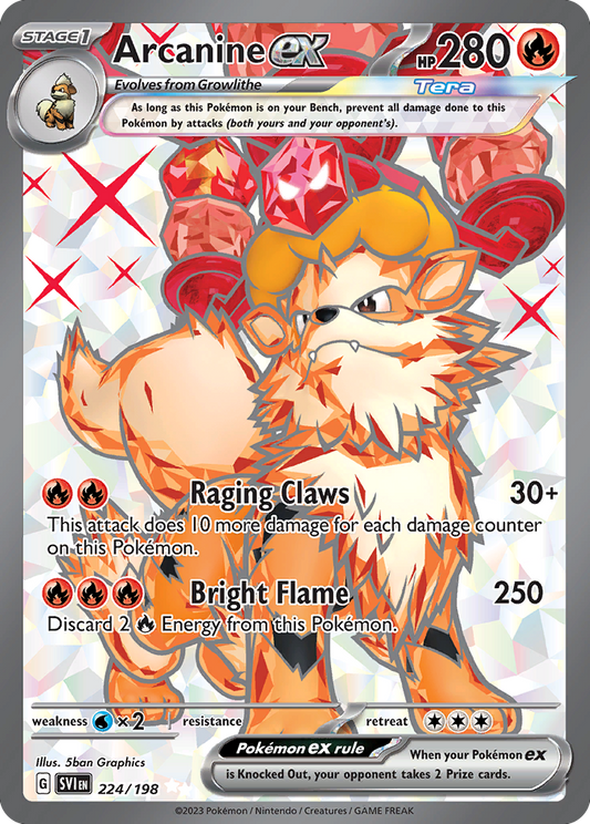 Arcanine ex - 224/198 - Full Art Rare