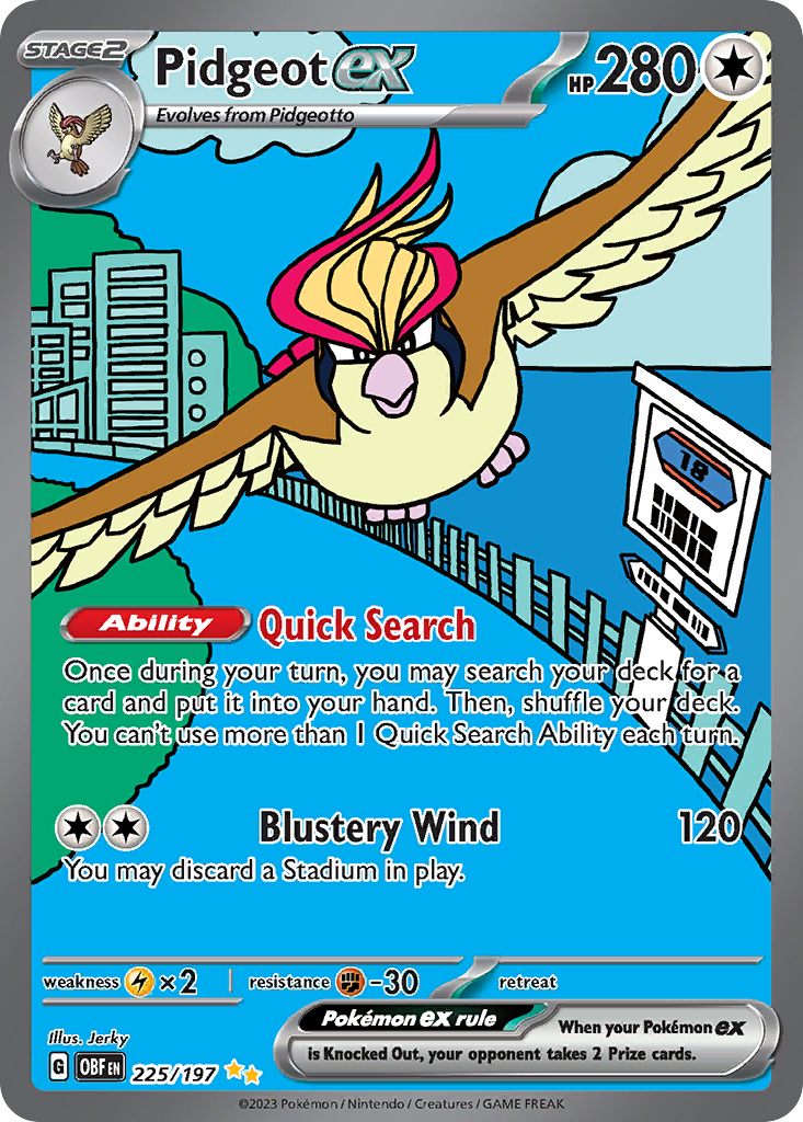 Pidgeot ex - 225/197 - Special Illustration Rare ESPAÑOL