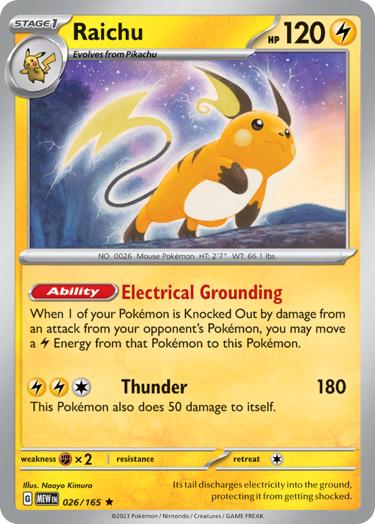 Raichu - 26/165 - Rare