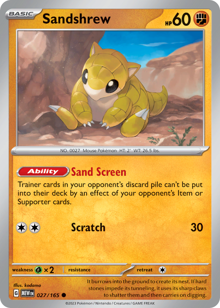 Sandshrew - 27/165 - Common