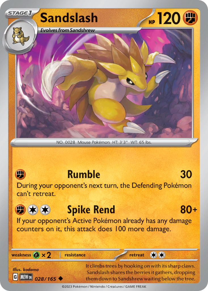 Sandslash - 28/165 - Uncommon