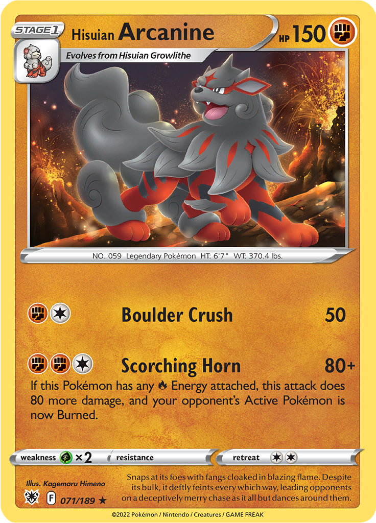 Hisuian Arcanine - 71/189 - Rare