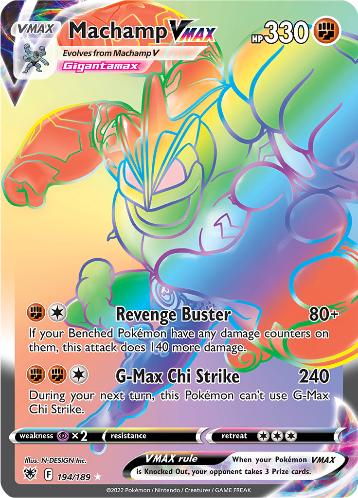 Machamp VMAX - 194/189 - Rainbow Rare