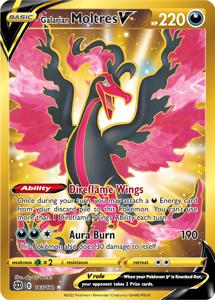 Galarian Moltres V - 183/172 - Secret Rare