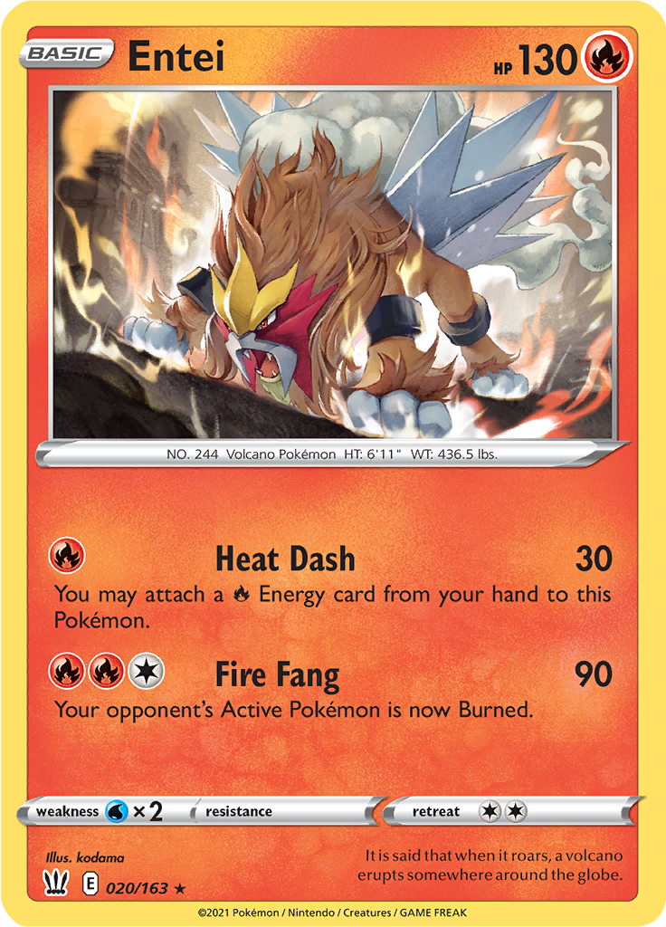 Entei - 20/163 - Holo Rare