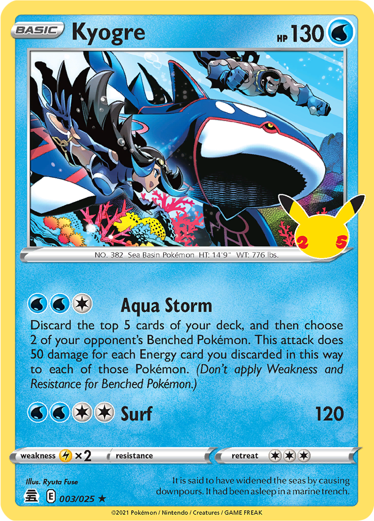 Kyogre - 3/25 - Rare