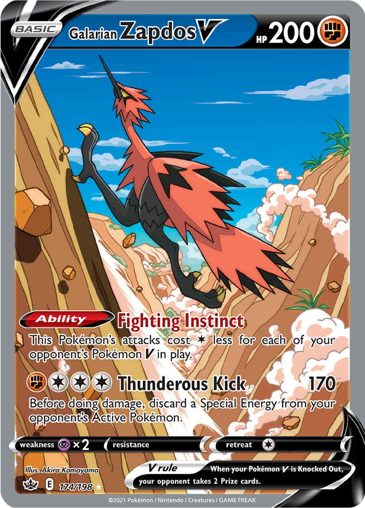 Galarian Zapdos V - 174/198 - Full Art Rare