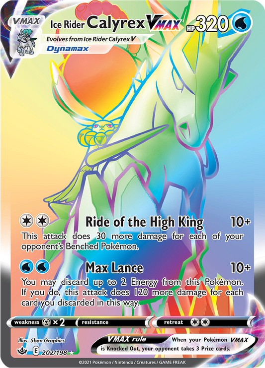 Ice Rider Calyrex VMAX - 202/198 - Rainbow Rare