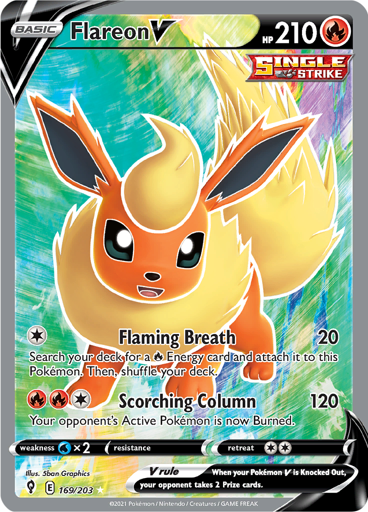 Flareon V - 169/203 - Full Art Rare