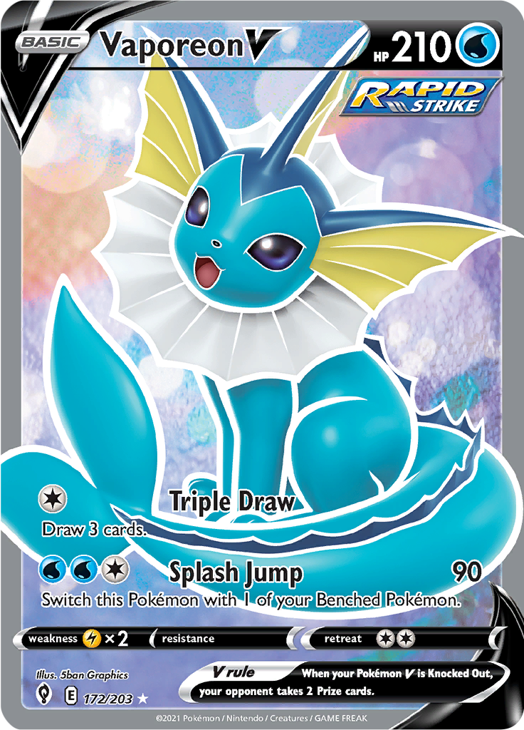 Vaporeon V - 172/203 - Full Art Rare