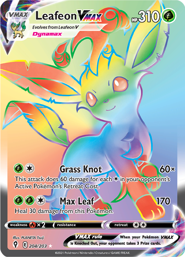 Leafeon VMAX - 204/203 - Rainbow Rare