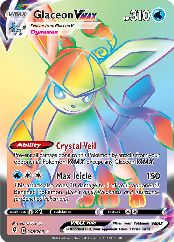 Glaceon VMAX - 208/203 - Rainbow Rare