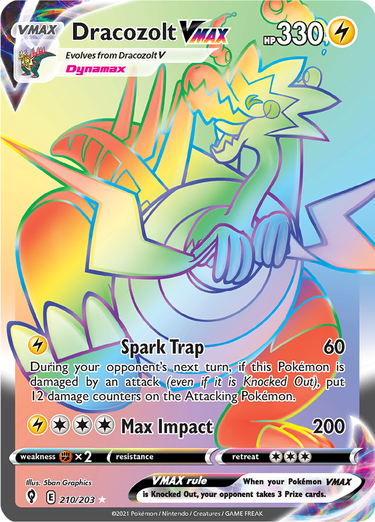 Dracozolt VMAX - 210/203 - Rainbow Rare