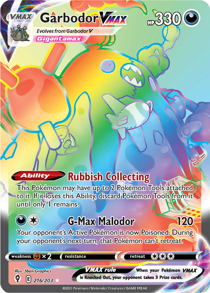 Garbodor VMAX - 216/203 - Rainbow Rare