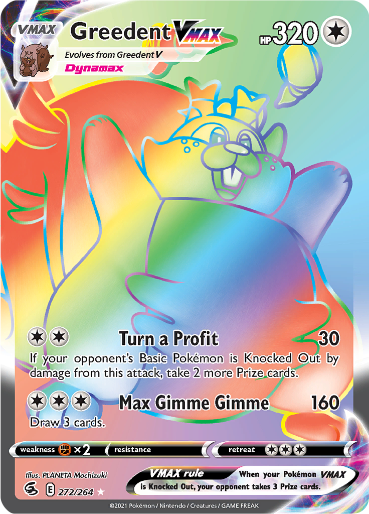 Greedent VMAX - 272/264 - Rainbow Rare