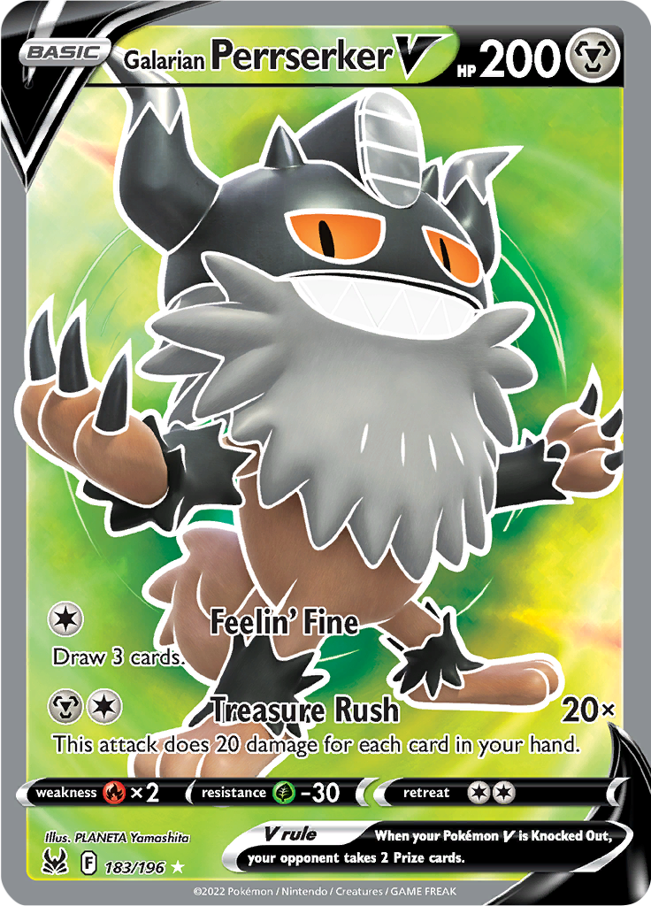 Galarian Perrserker V - 183/196 - Full Art Rare