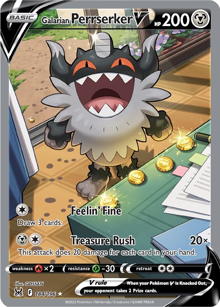 Galarian Perrserker V - 184/196 - Full Art Rare