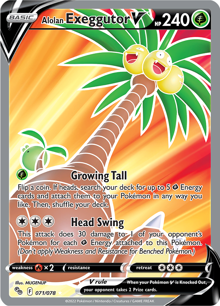 Alolan Exeggutor V - 71/78 - Full Art Rare
