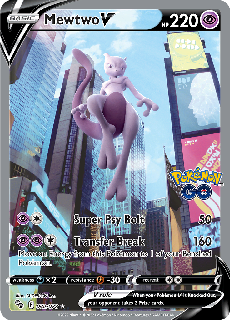 Mewtwo V - 72/78 - Full Art Rare