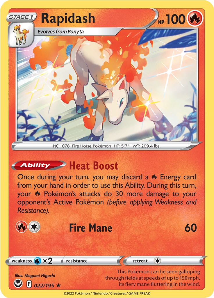 Rapidash - 22/195 - Holo Rare