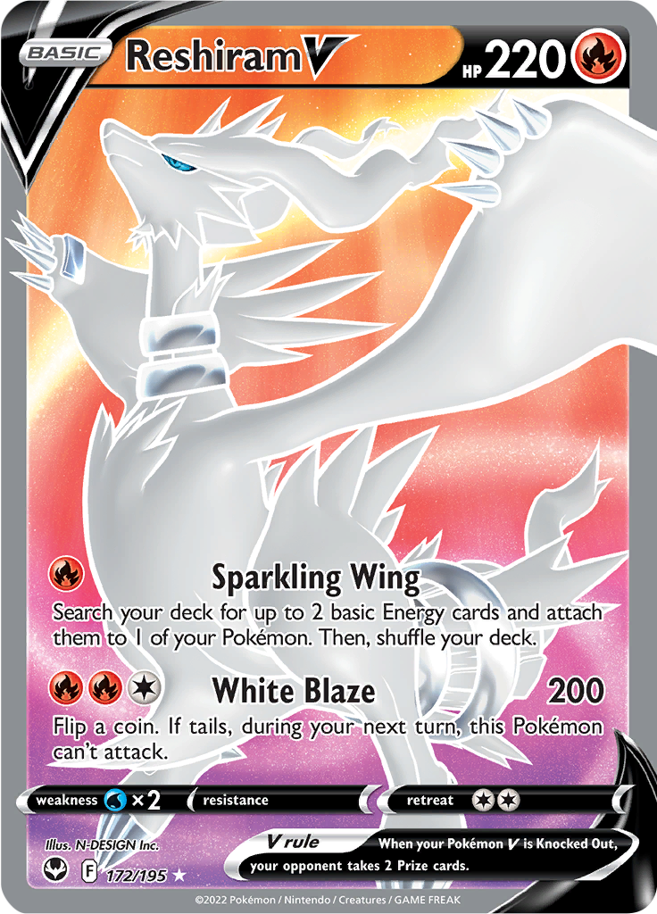 Reshiram V - 172/195 - Full Art Rare