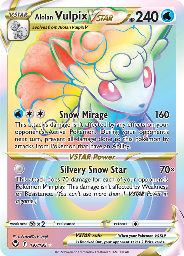 Alolan Vulpix VSTAR - 197/195 - Rainbow Rare